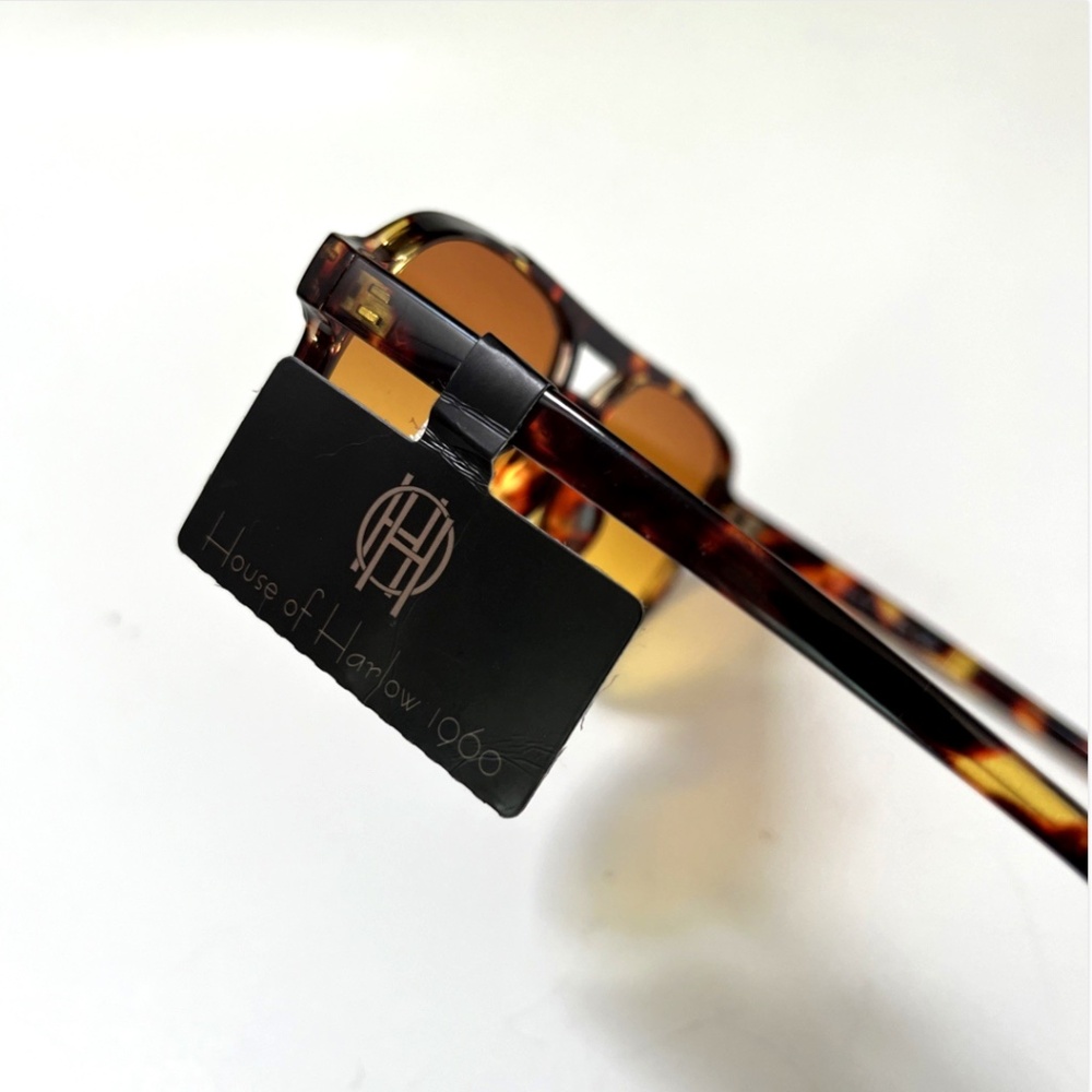 House of Harlow 1960 Aviator Sunglasses Double Bridge NWT Tortoise Shell Amber - Picture 4 of 6